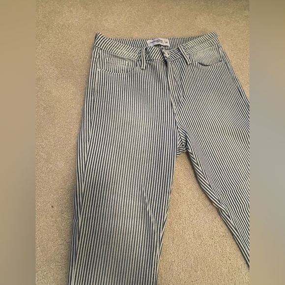 Blue and White Stripped Jeans - Picture 2 of 4